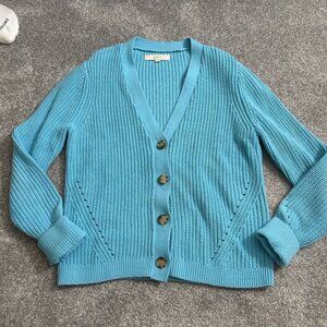 LOFT blue Cardigan with Wooden Buttons